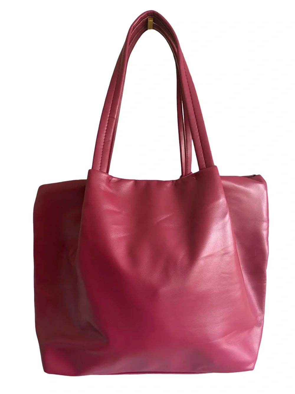 Neiman Marcus Burgundy Faux Leather Tote Bag